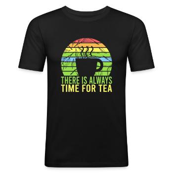 Tea Lover Gifts - Men's Slim Fit T-Shirt - black - Front - Nik (191cm)