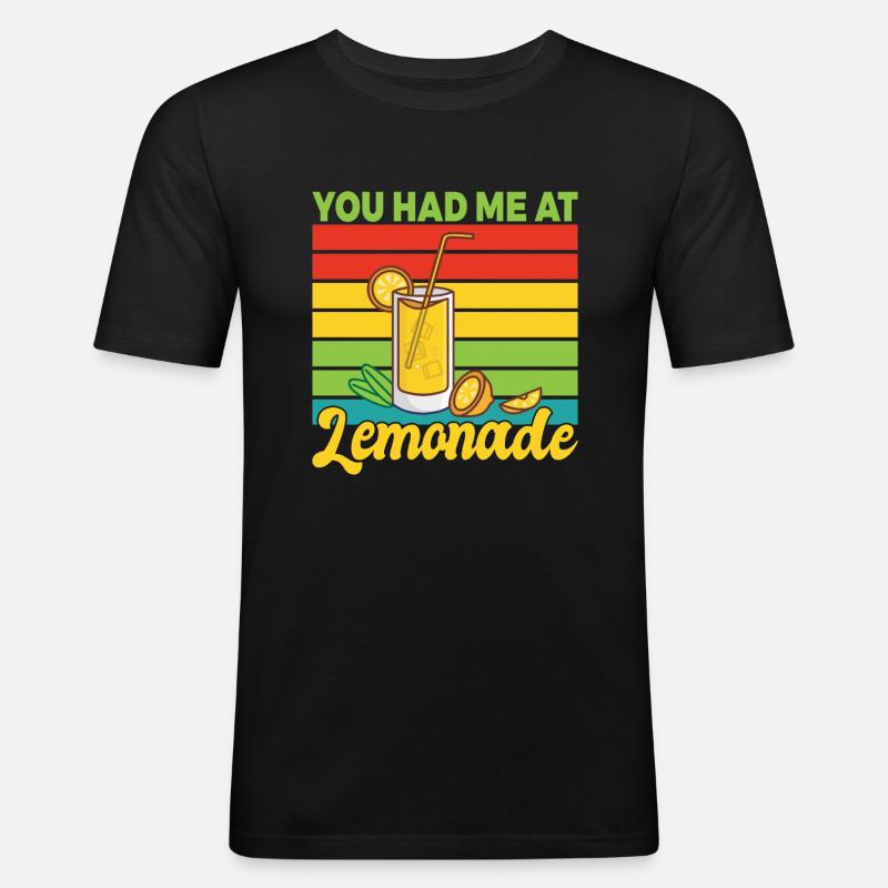 Limonade Geschenkideen - Männer Slim Fit T-Shirt - Schwarz