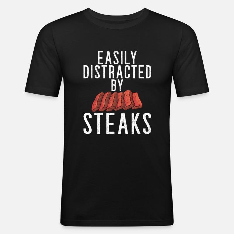 Steak Lover Steak Gift - Men's Slim Fit T-Shirt - black