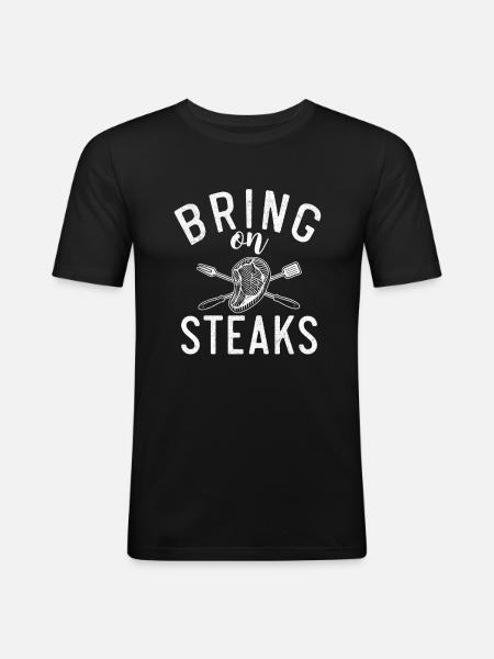 Steak Lover Steak Gift - Men's Slim Fit T-Shirt - black