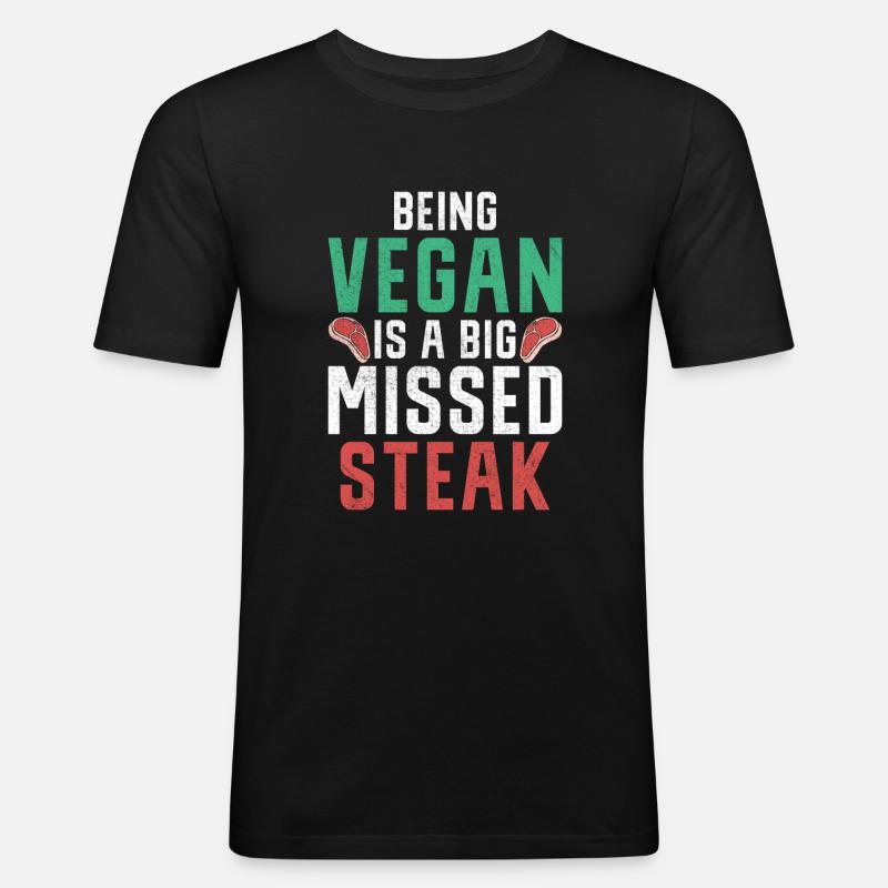 Steak Lover Steak Gift - Men's Slim Fit T-Shirt - black