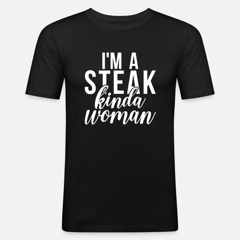Steak Lover Steak Geschenk - Männer Slim Fit T-Shirt - Schwarz