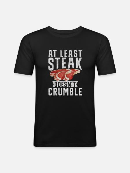 Steak Lover Steak Geschenk - Männer Slim Fit T-Shirt - Schwarz