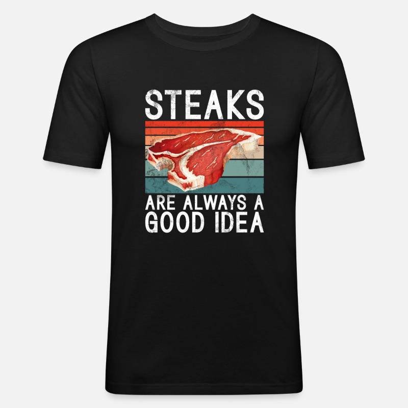 Steak Lover Steak Gift - Men's Slim Fit T-Shirt - black