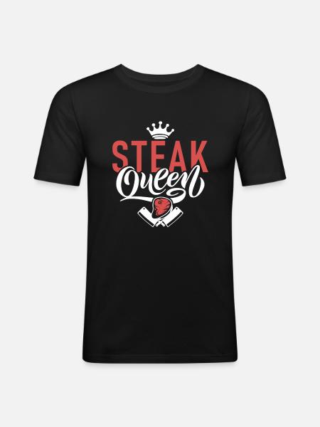 Steak Lover Steak Geschenk - Männer Slim Fit T-Shirt - Schwarz