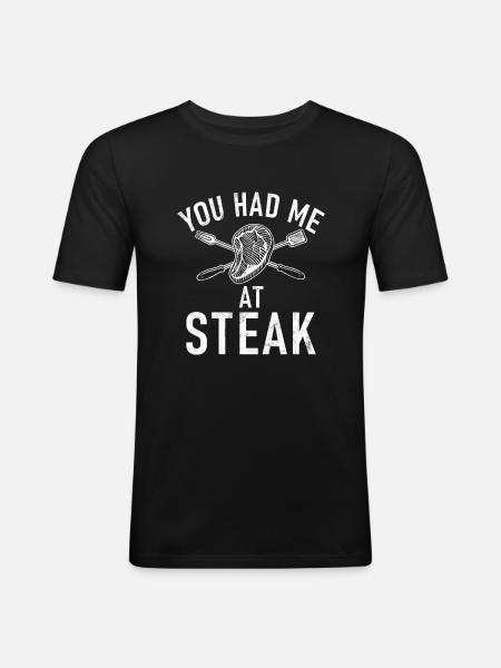 Steak Lover Steak Gift - Men's Slim Fit T-Shirt - black