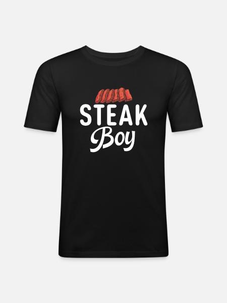 Steak Lover Steak Gift - Men's Slim Fit T-Shirt - black