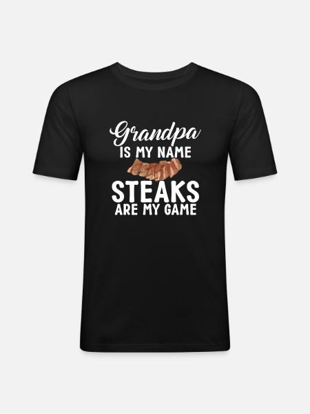Steak Lover Steak Gift - Men's Slim Fit T-Shirt - black