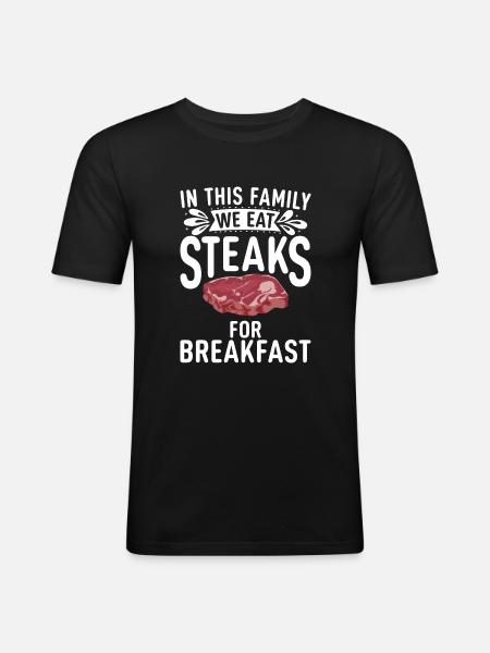 Steak Lover Steak Gift - Men's Slim Fit T-Shirt - black