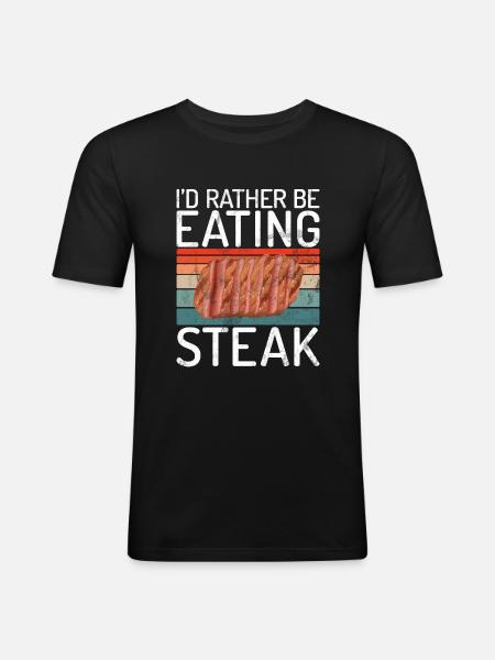 Steak Lover Steak Gift - Men's Slim Fit T-Shirt - black
