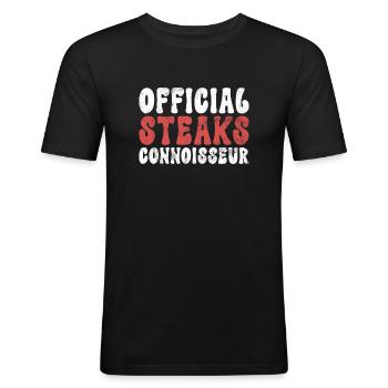 Steak Lover Steak Geschenk - Männer Slim Fit T-Shirt - Schwarz - Vorne - Nik (191cm)