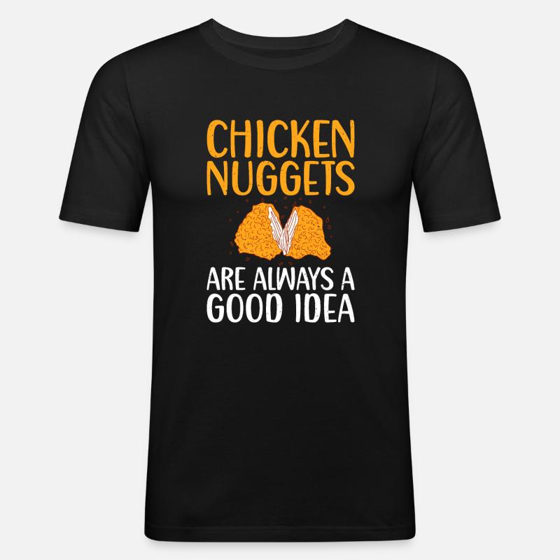 Chicken Nugget Geschenke - Männer Slim Fit T-Shirt - Schwarz