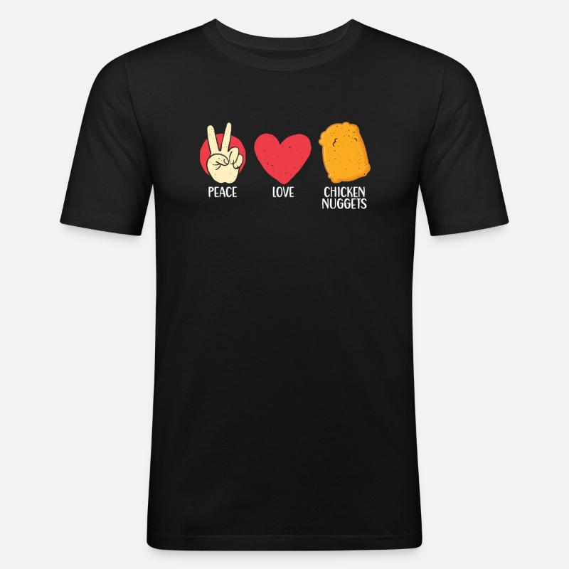 Chicken Nugget Geschenke - Männer Slim Fit T-Shirt - Schwarz