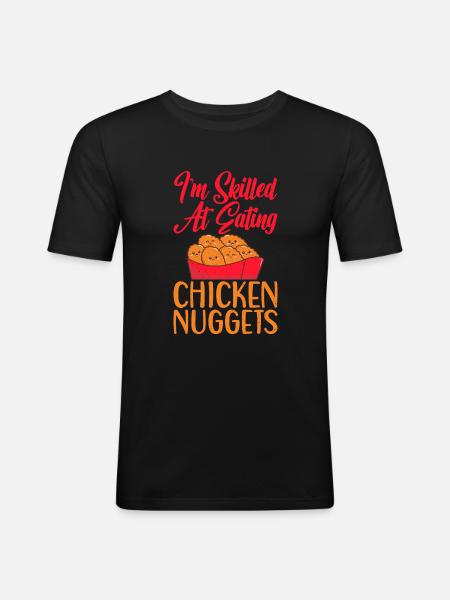 Cadeaux de pépites de poulet - T-shirt près du corps Homme - noir