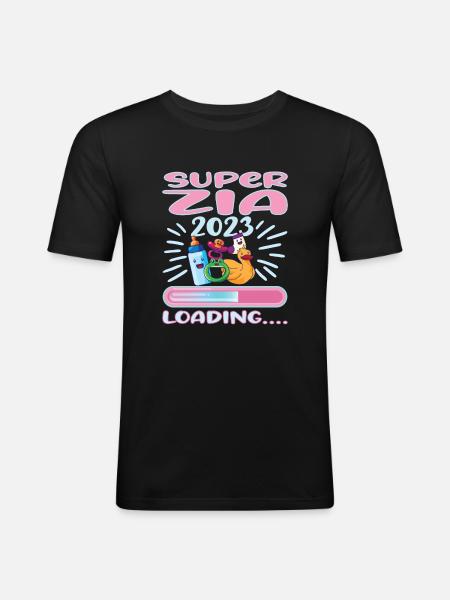 Super Zia 2023 Loading.... - Männer Slim Fit T-Shirt - Schwarz