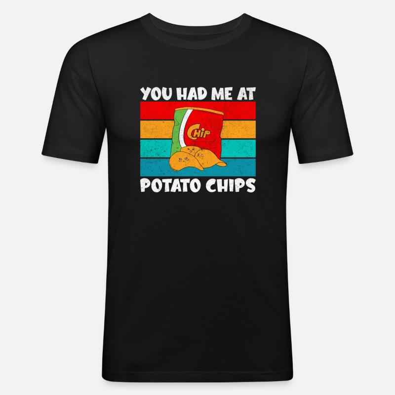 Potato Chips Gift - Men's Slim Fit T-Shirt - black