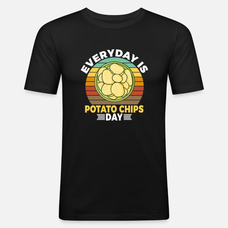 Potato Chips Gift - Men's Slim Fit T-Shirt - black