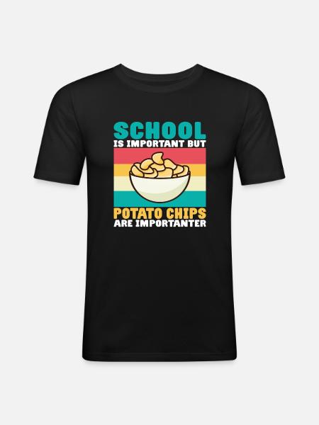 Potato Chips Gift - Men's Slim Fit T-Shirt - black