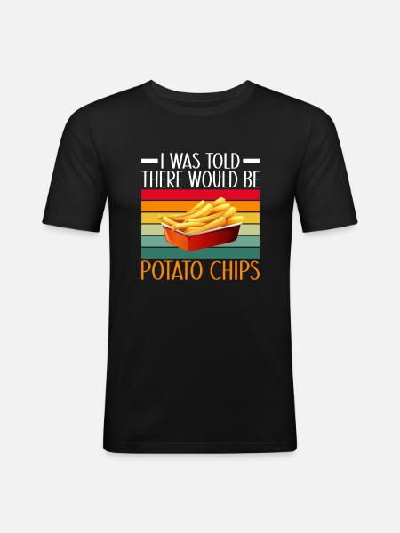 Cadeau de croustilles - T-shirt près du corps Homme - noir