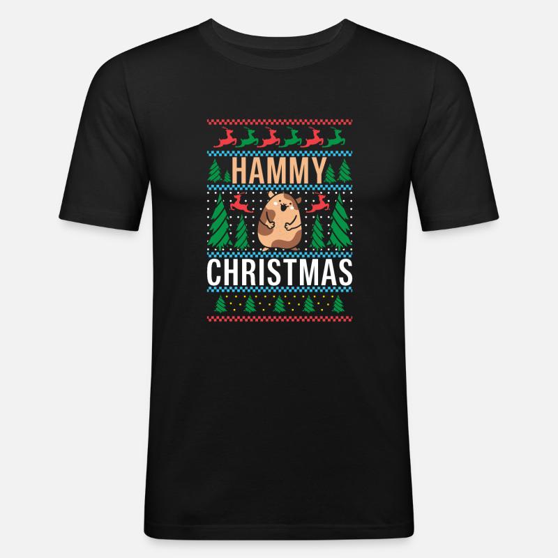 Hamster Liebhaber Hamster Geschenk - Männer Slim Fit T-Shirt - Schwarz