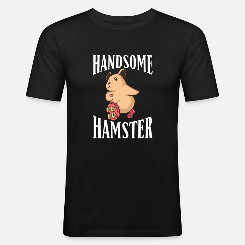 Hamster Liebhaber Hamster Geschenk - Männer Slim Fit T-Shirt - Schwarz