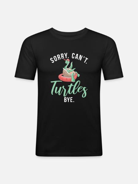 Turtle Owner Gift Turtle Lover - Men's Slim Fit T-Shirt - black