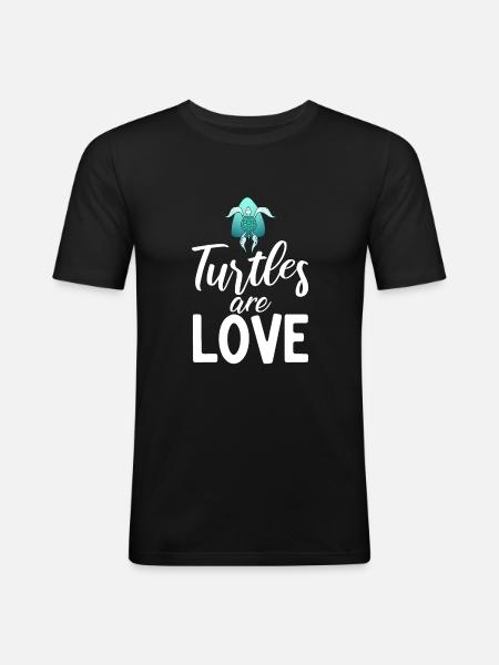 Turtle Owner Gift Turtle Lover - Men's Slim Fit T-Shirt - black