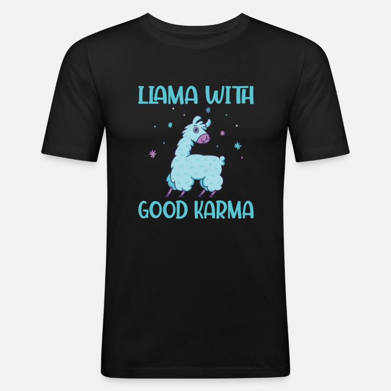 Llama Gift Llama Lover Gift - Men's Slim Fit T-Shirt - black