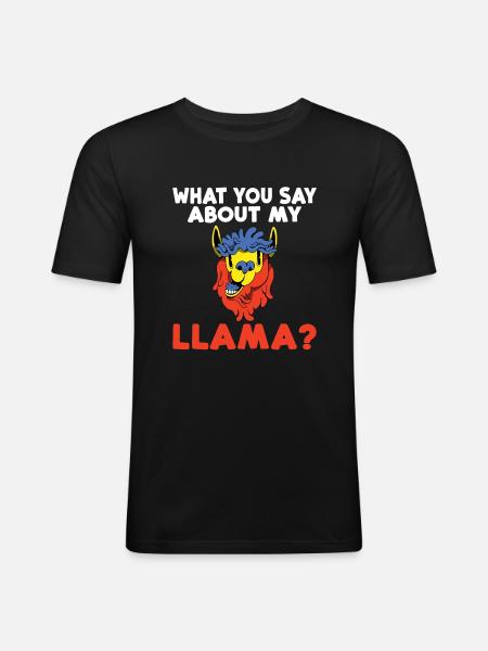 Llama Gift Llama Lover Gift - Men's Slim Fit T-Shirt - black