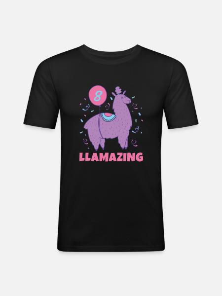Llama Gift Llama Lover Gift - Men's Slim Fit T-Shirt - black