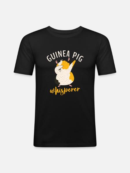 Cute Guinea Pig Gift - Men's Slim Fit T-Shirt - black