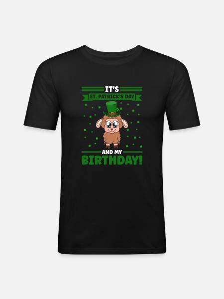 Sheep Shamrocks Saint Patrick's Day - Men's Slim Fit T-Shirt - black