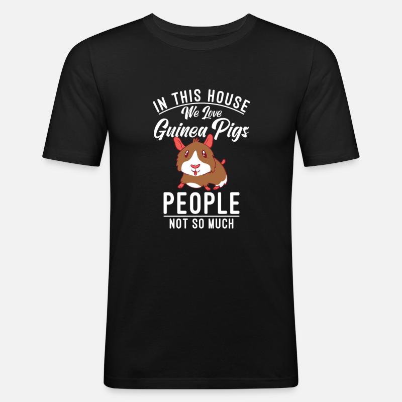 Süßes Meerschweinchen Geschenk - Männer Slim Fit T-Shirt - Schwarz