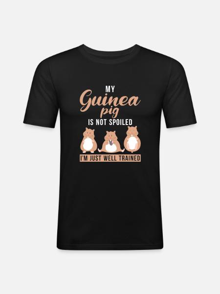 Cute Guinea Pig Gift - Men's Slim Fit T-Shirt - black