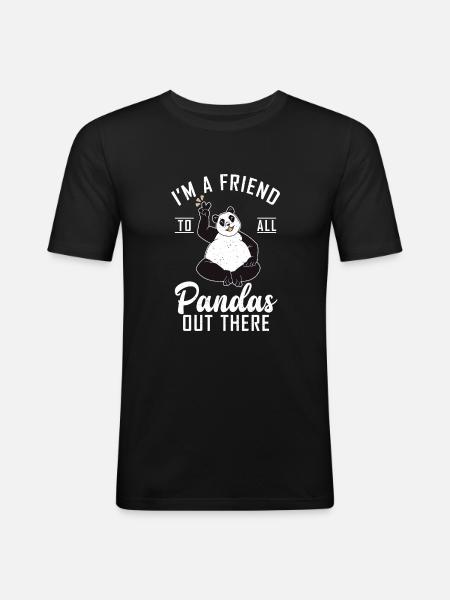 Panda Cadeaux Panda Lover - T-shirt près du corps Homme - noir