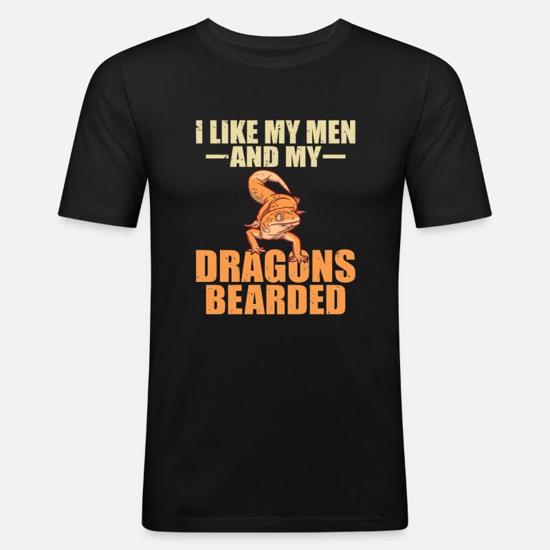 Eidechsenliebhaber Eidechse Geschenk Eidechse Besitzer - Männer Slim Fit T-Shirt - Schwarz