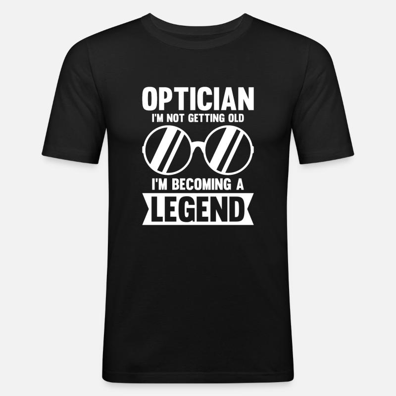 Optiker Sprüche Optometrist Augenarzt - Männer Slim Fit T-Shirt - Schwarz