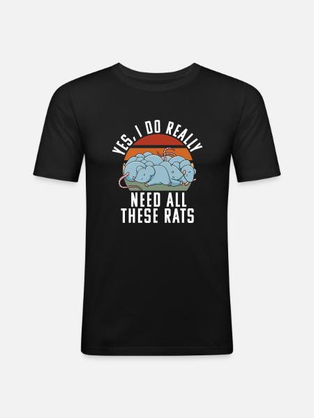 Rat Owner Gift Rats Lover - Men's Slim Fit T-Shirt - black
