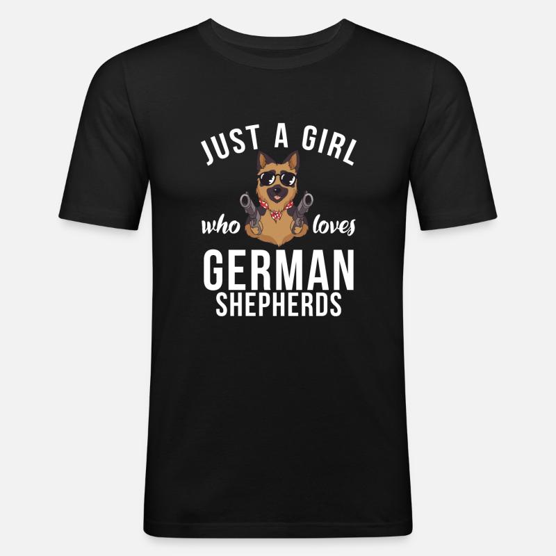 Deutscher Schäferhund Geschenke - Männer Slim Fit T-Shirt - Schwarz
