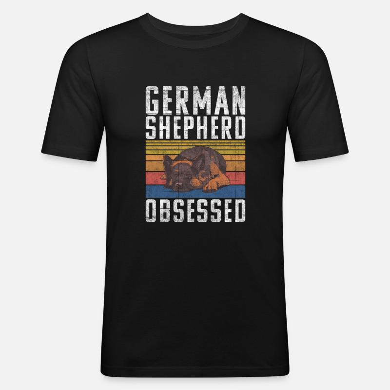 Deutscher Schäferhund Geschenke - Männer Slim Fit T-Shirt - Schwarz