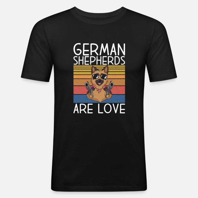 Deutscher Schäferhund Geschenke - Männer Slim Fit T-Shirt - Schwarz