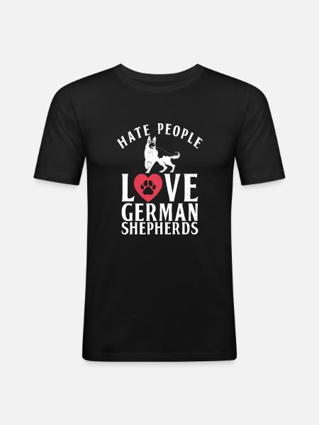 German Shepherd Gifts - Men's Slim Fit T-Shirt - black