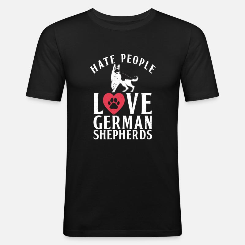 Deutscher Schäferhund Geschenke - Männer Slim Fit T-Shirt - Schwarz
