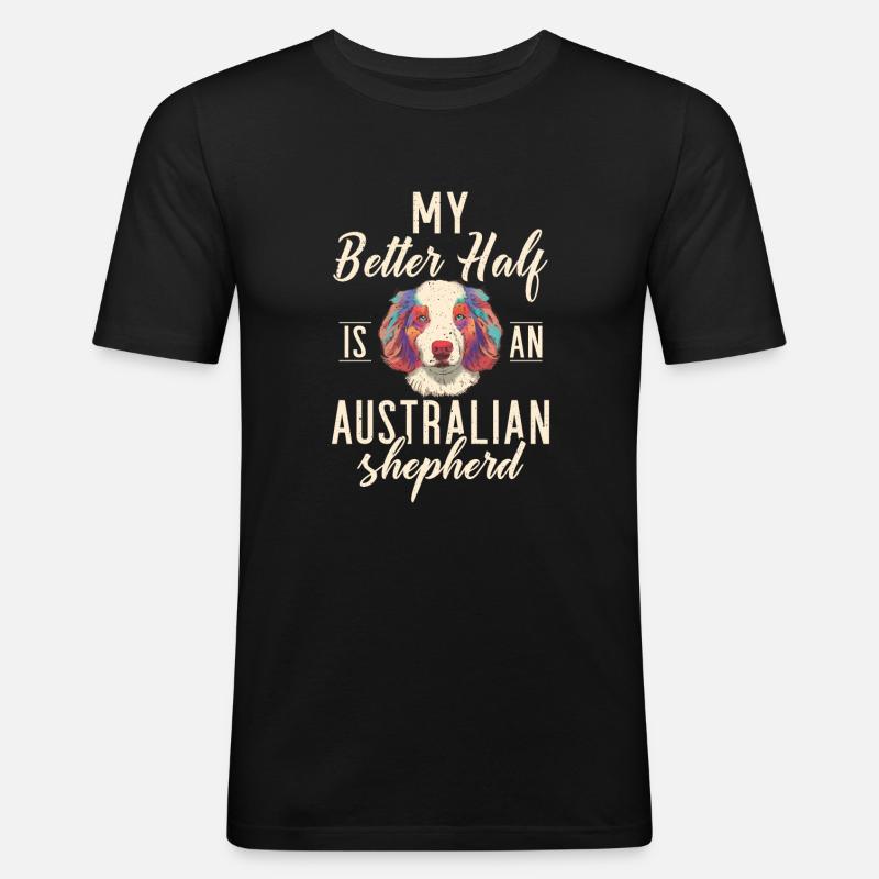Australian Shepherd Geschenke - Männer Slim Fit T-Shirt - Schwarz
