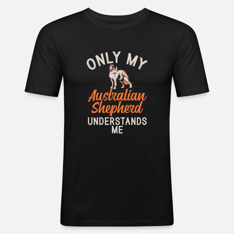 Australian Shepherd Geschenke - Männer Slim Fit T-Shirt - Schwarz
