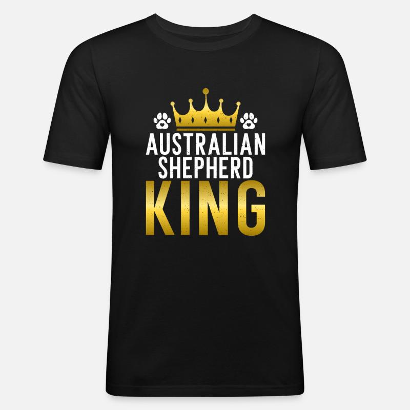 Australian Shepherd Geschenke - Männer Slim Fit T-Shirt - Schwarz