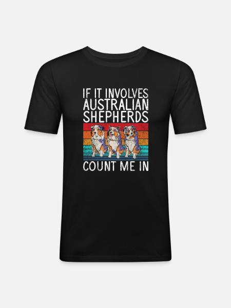 Australian Shepherd Gifts - Men's Slim Fit T-Shirt - black