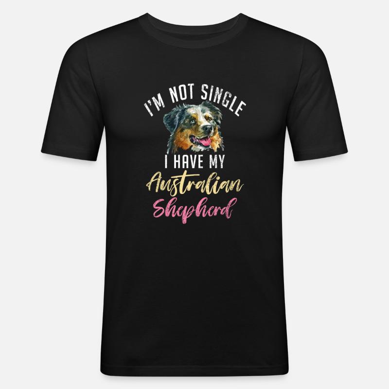 Australian Shepherd Geschenke - Männer Slim Fit T-Shirt - Schwarz