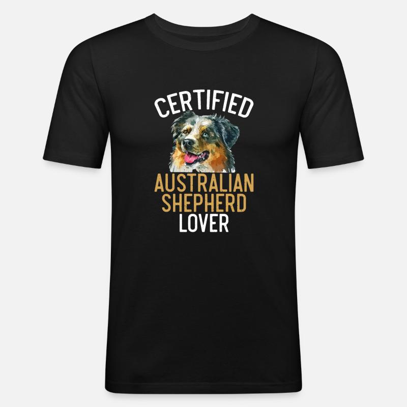 Australian Shepherd Geschenke - Männer Slim Fit T-Shirt - Schwarz