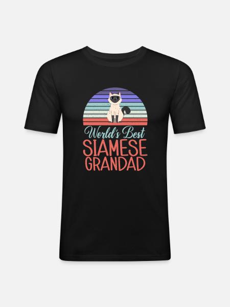 Siamesische Katze Geschenke - Männer Slim Fit T-Shirt - Schwarz